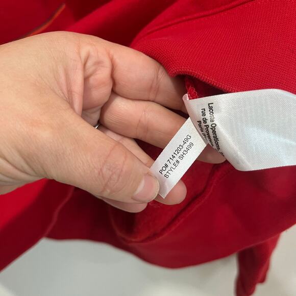 Lacoste Sport Red Sweatshirt M Men’s Crewneck Logo Graphic Athletic Streetwear - Picture 7 of 8